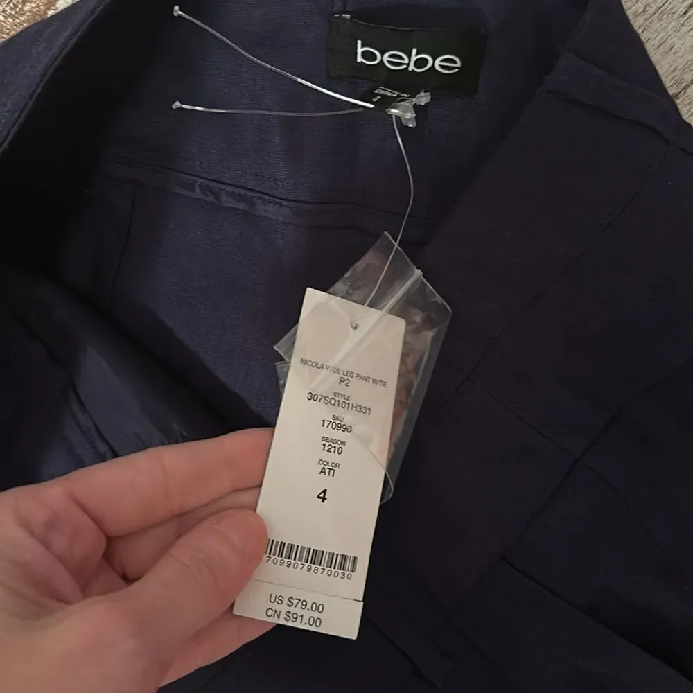 NWT Bebe Nicola Wide Leg Pants size 4